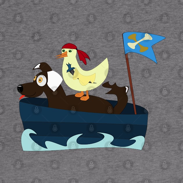 Dog sailor and duck pirate by sensgraf